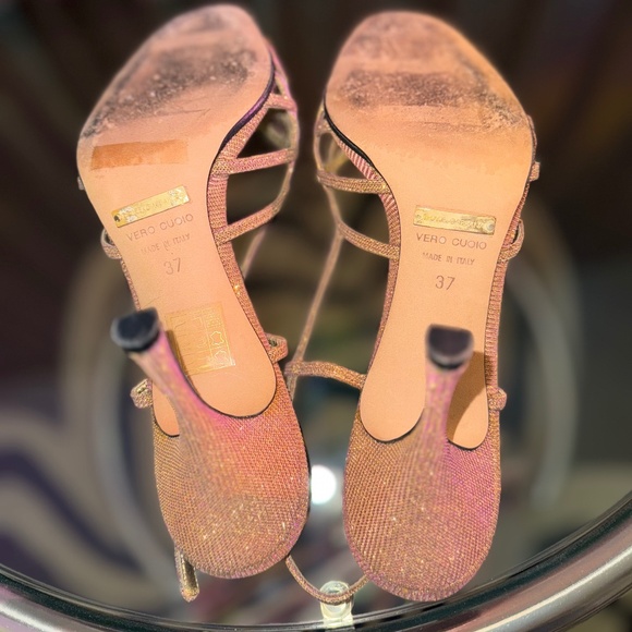 Dolce & Gabbana Glitter Accent Slingback Heels - Picture 3 of 4